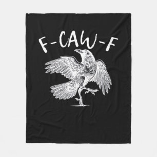 F-Caw-F Raven Vintage Graphic Fleece Blanket