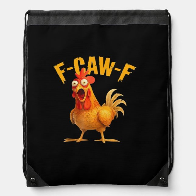 F-Caw-F Retro Classic Drawstring Bag (Front)