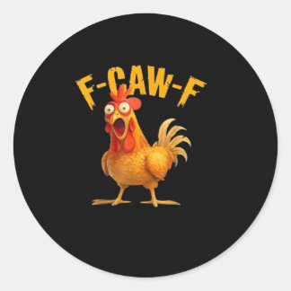 F-Caw-F Retro Classic Round Sticker