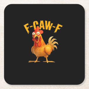 F-Caw-F Retro Classic Square Paper Coaster