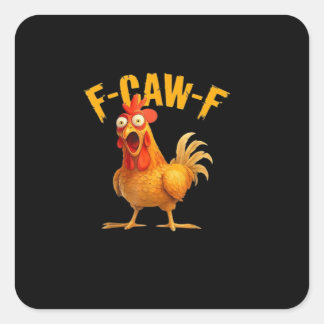 F-Caw-F Retro Classic Square Sticker