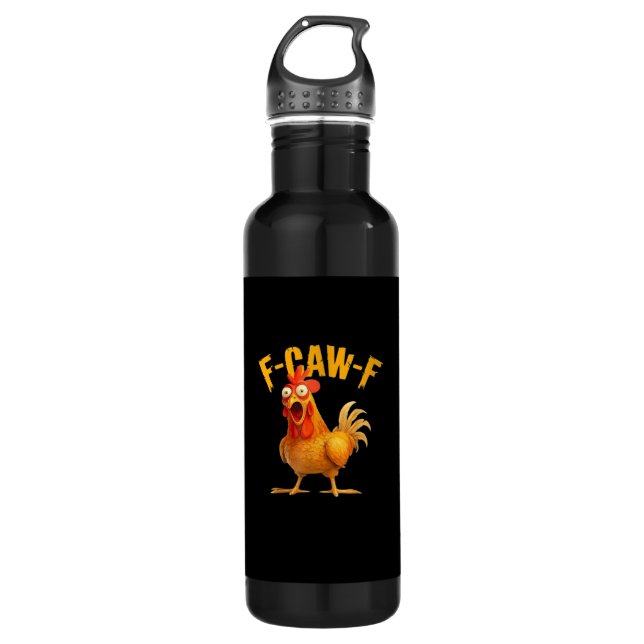 F-Caw-F Retro Classic Stainless Steel Water Bottle (Front)