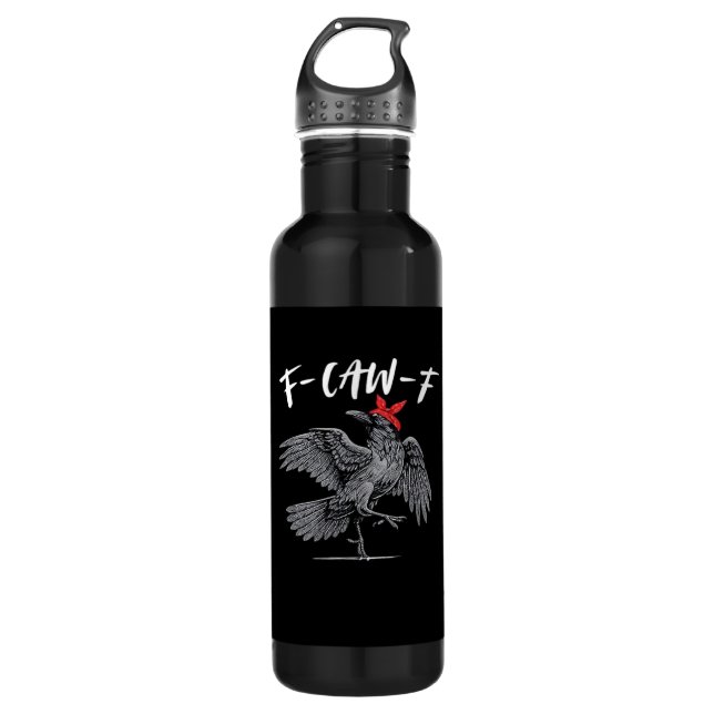F-Caw-F Retro Classic Stainless Steel Water Bottle (Front)