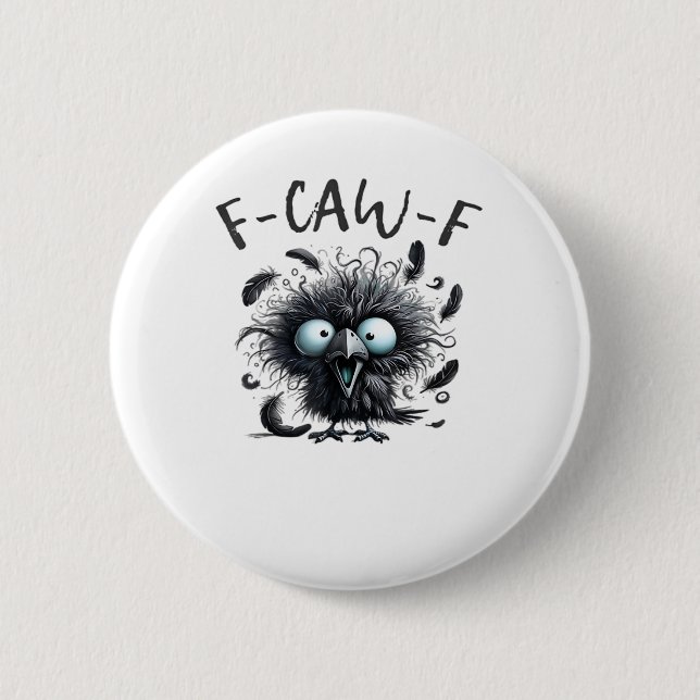 F Caw F Retro Classic Style Button (Front)
