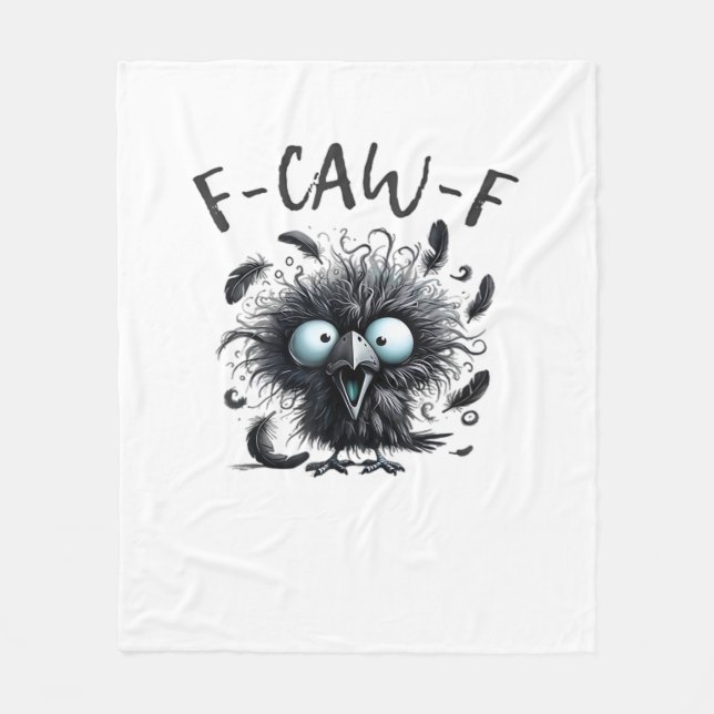 F Caw F Retro Classic Style Fleece Blanket (Front)