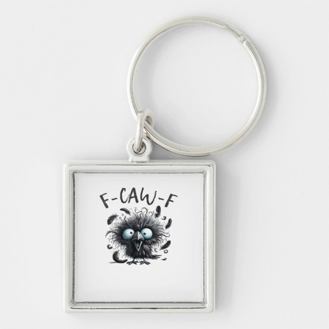 F Caw F Retro Classic Style Keychain (Front)
