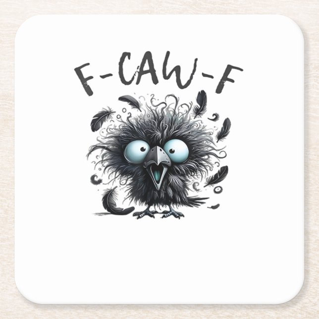 F Caw F Retro Classic Style Square Paper Coaster (Front)