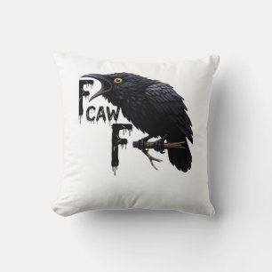 F Caw F Retro Classic Throw Pillow