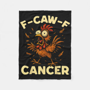 F-caw-f Rooster Meme Funny Chicken Humor Joke Fcaw Fleece Blanket