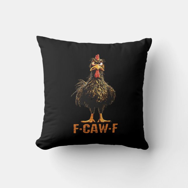 F-Caw-F Simple Clean Throw Pillow (Front)
