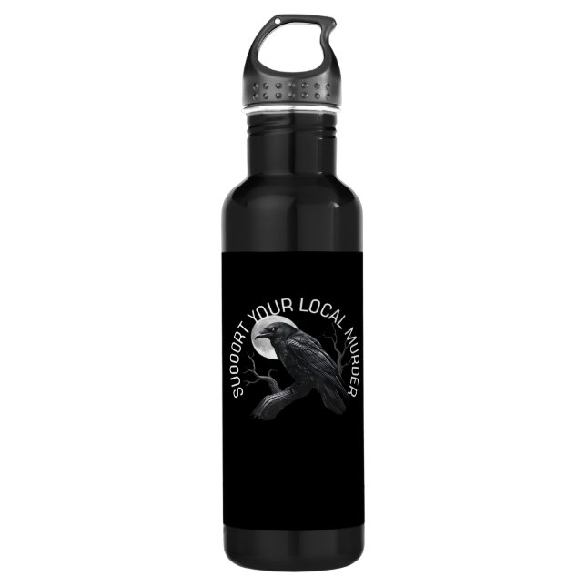F-Caw-F - Support Your Murder Classic Stainless Steel Water Bottle (Front)