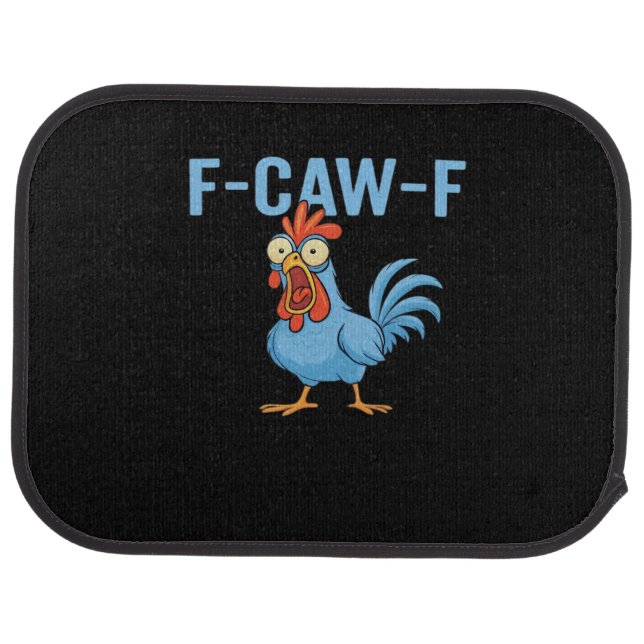 F-Caw-F Swearing Chicken Classic Retro Style Car Floor Mat (Rear)