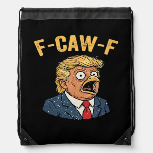 F-Caw-F Tr-ump Rooster Drawstring Bag