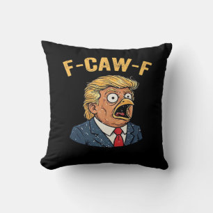 F-Caw-F Tr-ump Rooster Throw Pillow