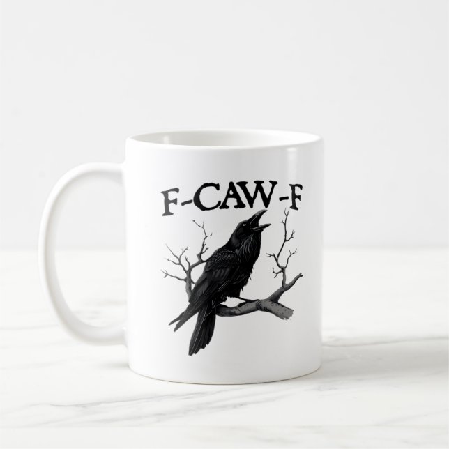 F Caw F Vintage Graphic Classic Coffee Mug (Left)