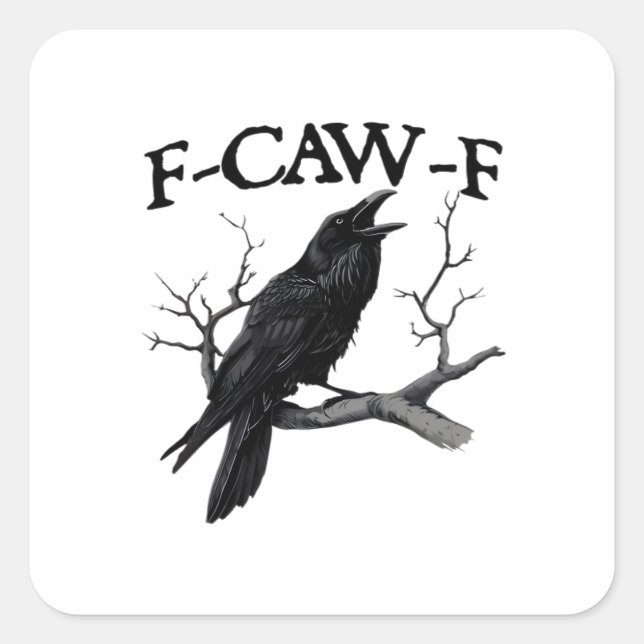 F Caw F Vintage Graphic Classic Square Sticker (Front)