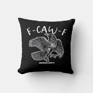 F-Caw-F Vintage Style Throw Pillow