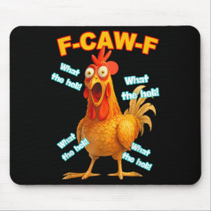 F-caw-f What The Heli Chicken Funny Meme Vintage Mouse Pad