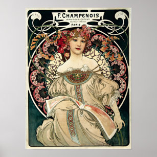 F. Champenois by Alphonse Mucha Poster
