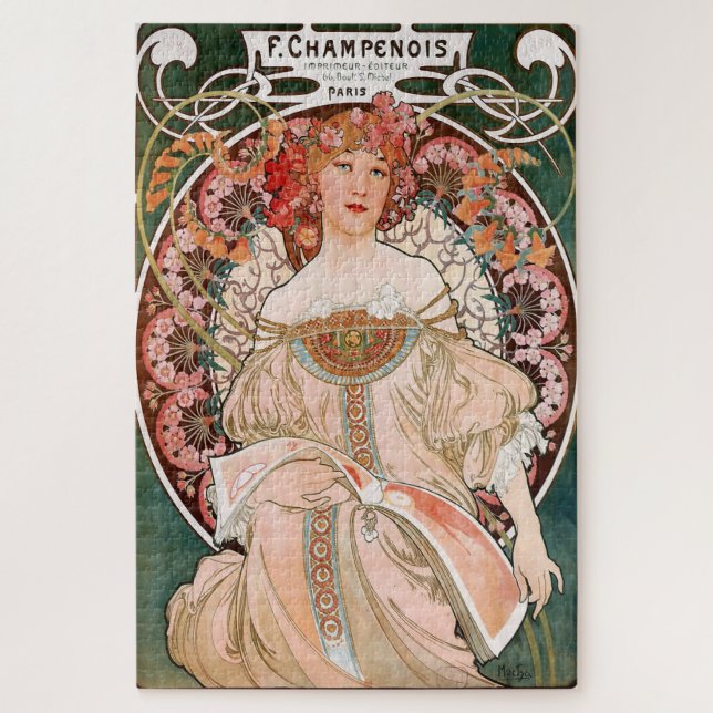 F. Champenois Imprimeur-Éditeur by Alphonse Mucha Jigsaw Puzzle (Vertical)