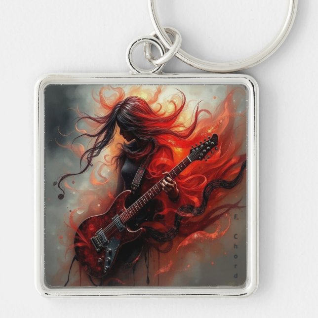 F Chord - AI Digital Art Print Keychain (Front)