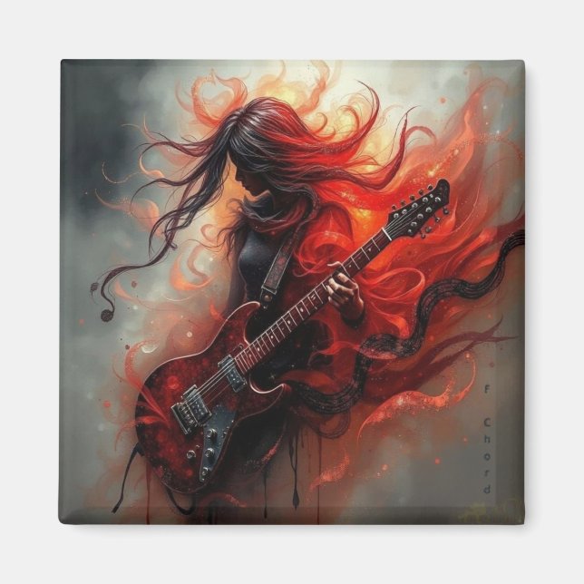 F Chord - AI Digital Art Print Magnet (Front)