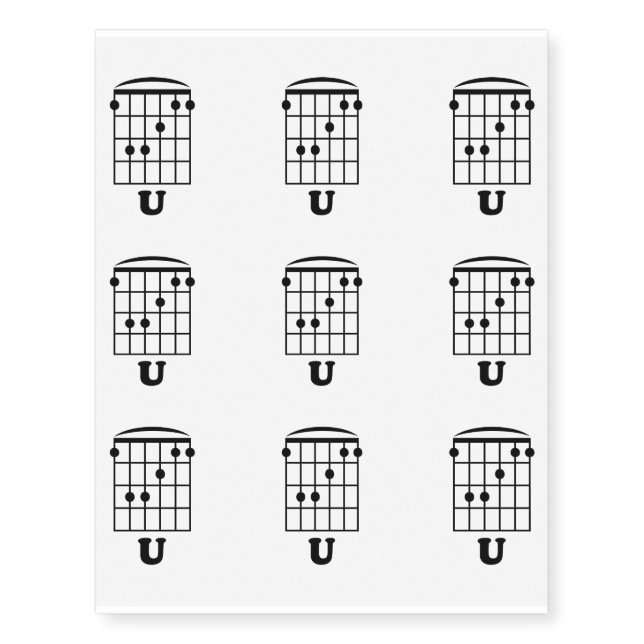 F Chord U Temporary Tattoos (Front)