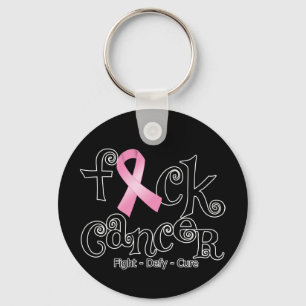 F*CK Breast Cancer (Pink Ribbon) Keychain