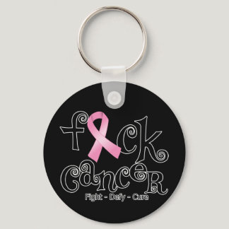 F*CK Breast Cancer (Pink Ribbon) Keychain