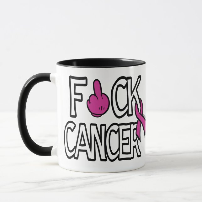 F#CK CANCER...Breast Cancer Mug (Left)