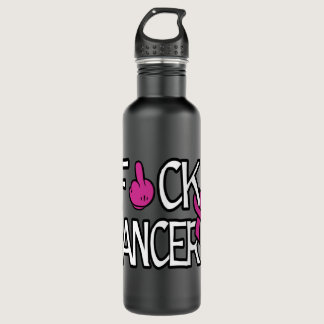 F#CK CANCER...Breast Cancer Stainless Steel Water Bottle