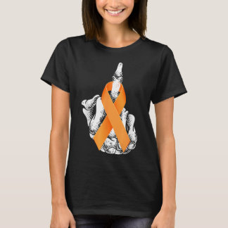 F%ck Leukemia Cancer Middle Finger Leukemia Awaren T-Shirt