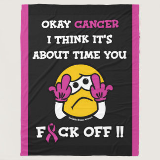 F#CK OFF...Breast Cancer Fleece Blanket