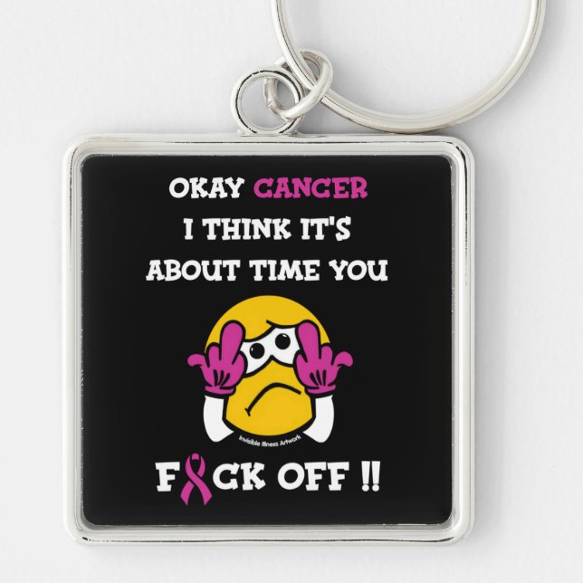 F#CK OFF...Breast Cancer Keychain (Front)