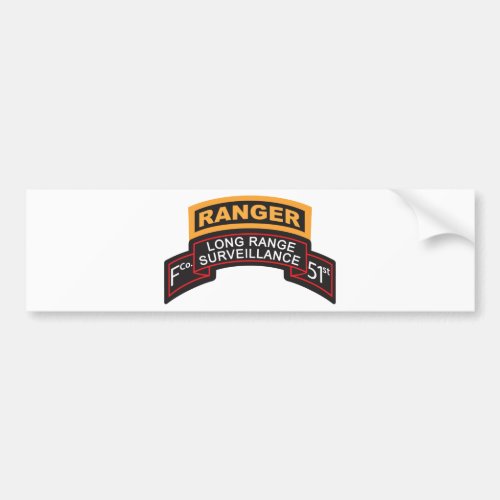 F Co 51st Infantry LRS Scroll Ranger Tab Bumper Sticker