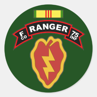 F Co, 75th Infantry Regiment - Rangers, Vietnam Classic Round Sticker