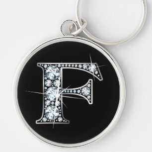 "F" Diamond Bling Keychain