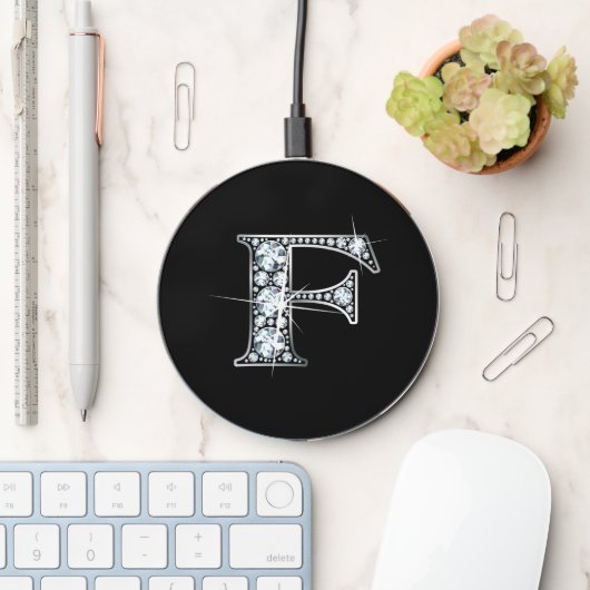 F "Diamond Bling" Wireless Charger (Desk)