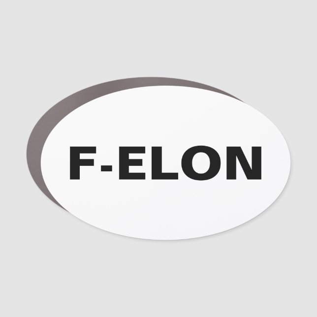 F-ELON oval car bumper magnet (Front)