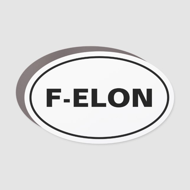 F-ELON oval car bumper magnet (Front)
