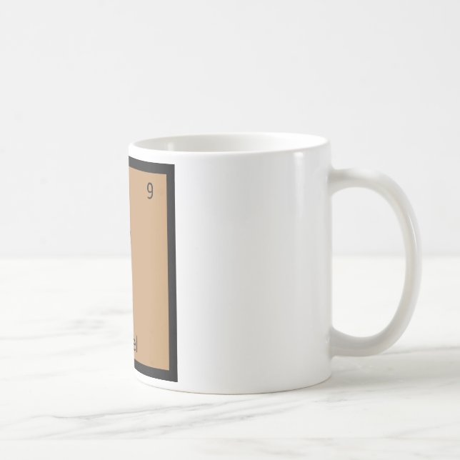 F - Falafel Chemistry Periodic Table Symbol Coffee Mug (Right)