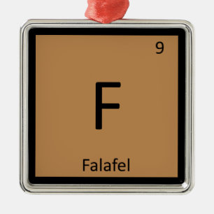 F - Falafel Chemistry Periodic Table Symbol Metal Ornament