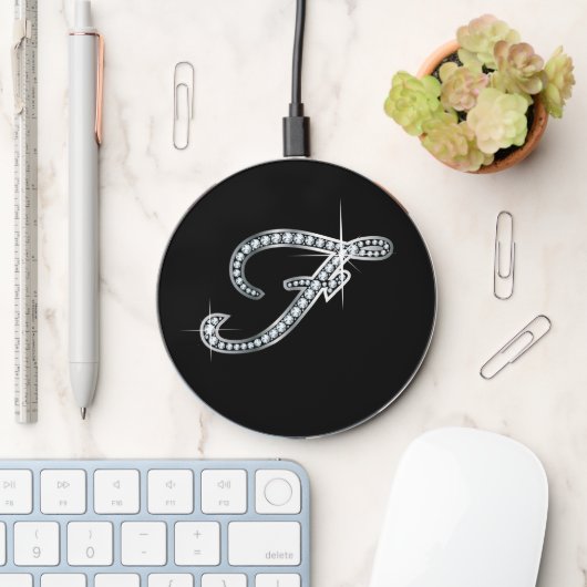 F Faux "Diamond Bling" Wireless Charger (Desk)