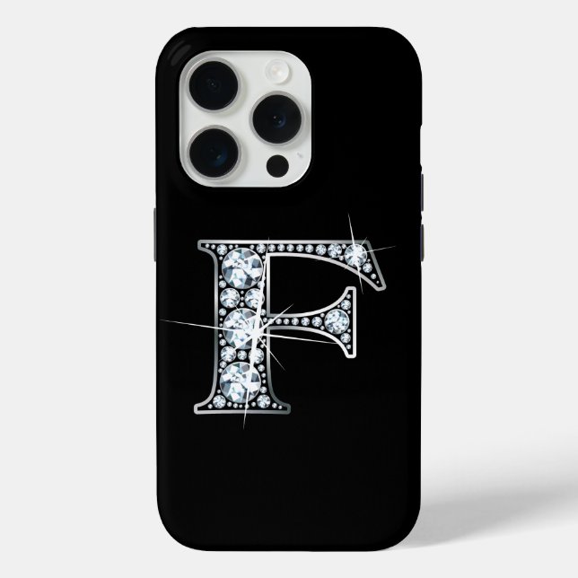 F Faux Diamond Monogram Case-Mate iPhone Case (Back)