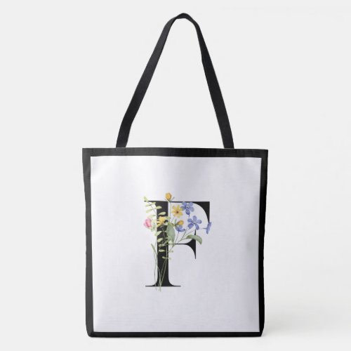 F Floral Tote Bag