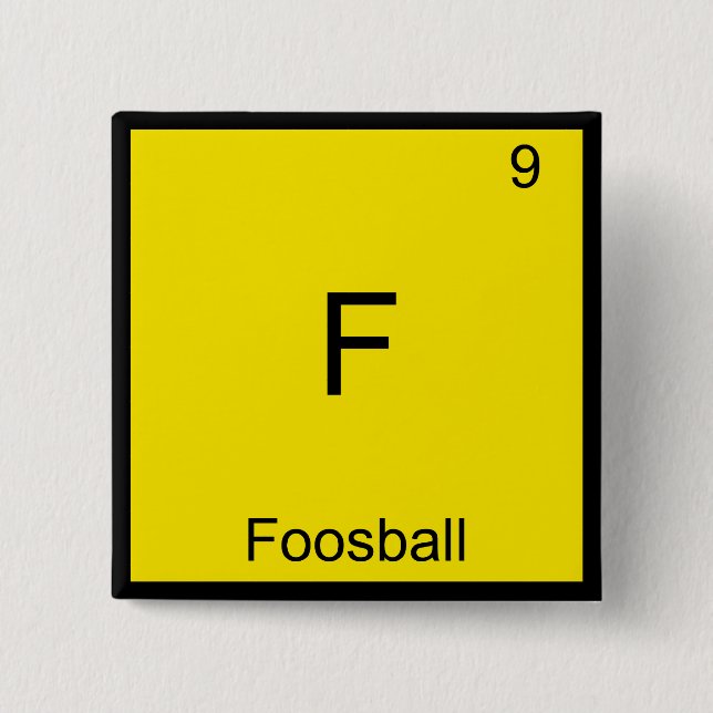 F - Foosball Funny Chemistry Element Symbol Tee Button (Front)