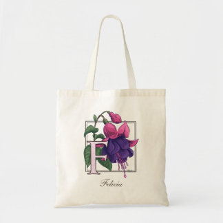 F for Fuchsia Flower Monogram Bag