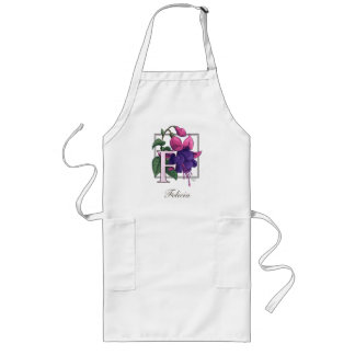 F for Fuchsia Flower Monogram Long Apron