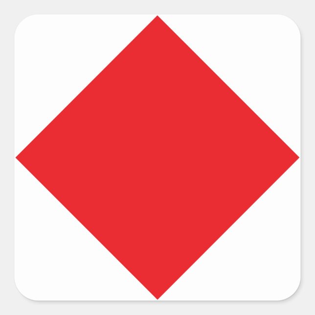 "F" (Foxtrot) Code of Signals Flag Square Sticker (Front)