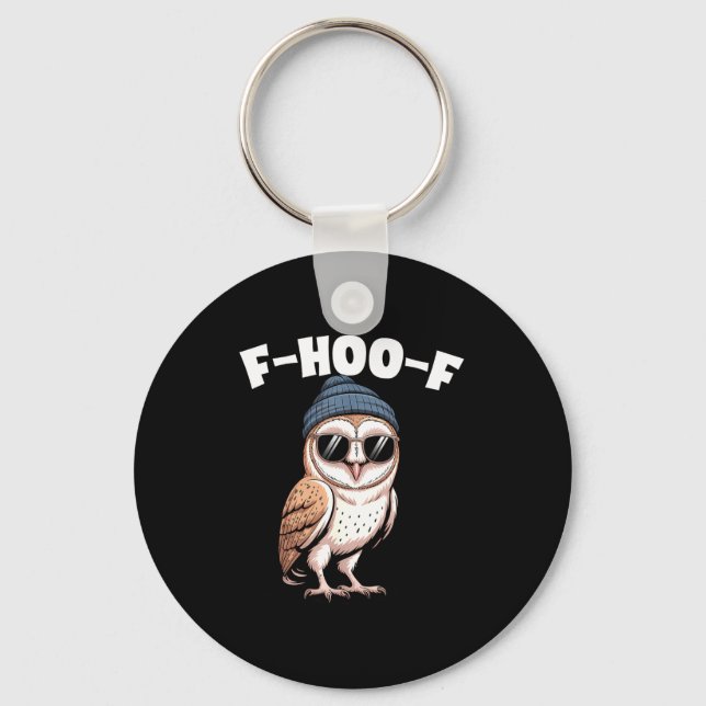 F-hoo-f Funny Bird Meme Graphic  Keychain (Front)